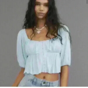 NWT Urban Outfitters Light Blue Crop Top - Size L